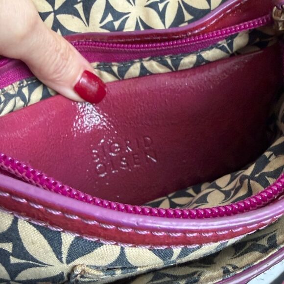 Sigrid Olsen genuine leather shoulder purse berry red handbag purse - Picture 9 of 12